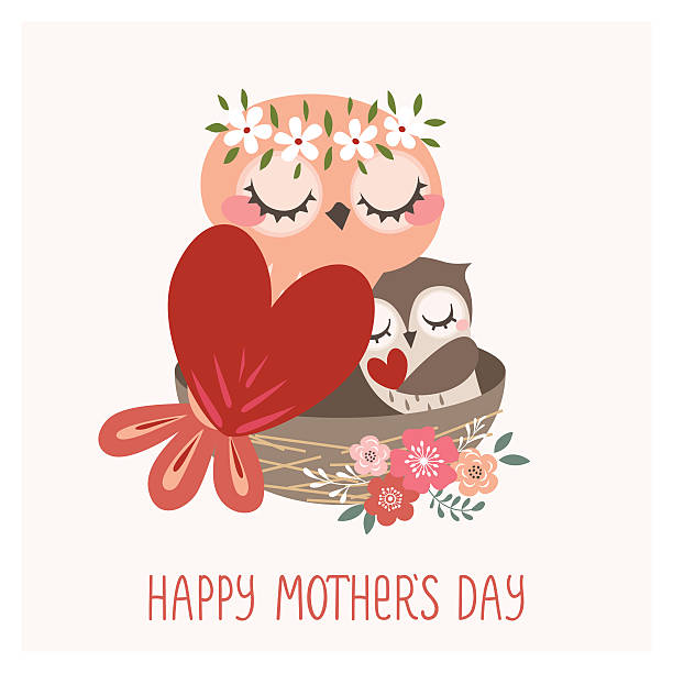 illustrazioni stock, clip art, cartoni animati e icone di tendenza di felice festa della mamma - bird spring family cartoon