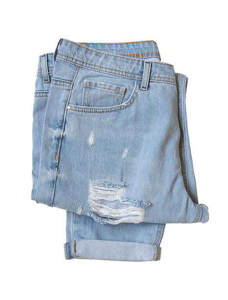 istock Blue jean isolated on white. 518385858