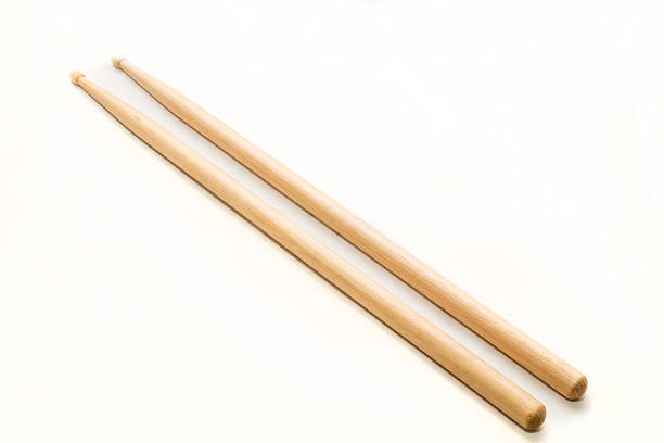 Wood Drumsticks isolated in white background.