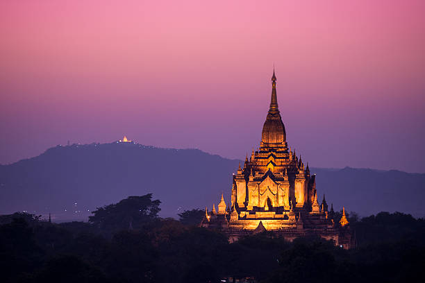 istock Ancient pagodas in Bagan on blue sky day 518387068