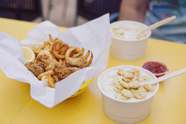 Really good clam chowder stock photo