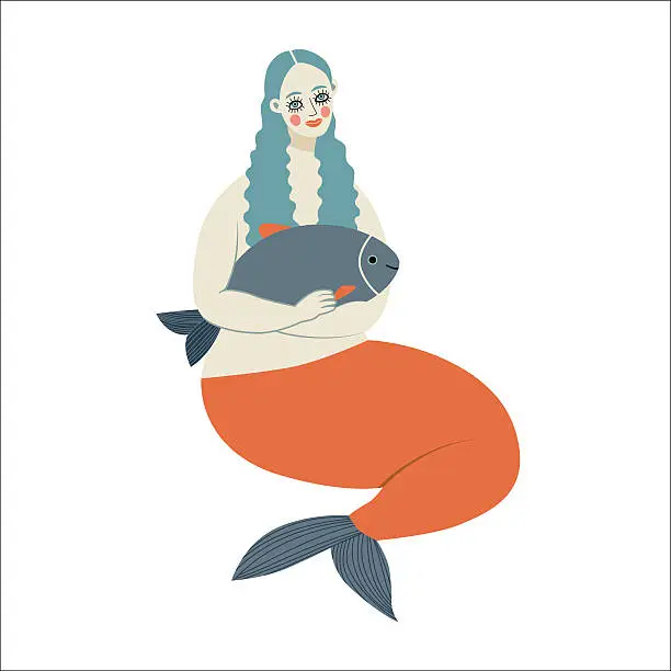 Vector illustration of Vector mermaid, Dodo collection