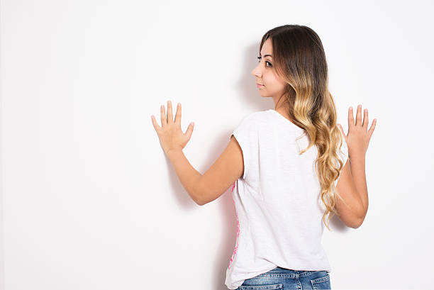 istock Woman leaning at wall 518398803