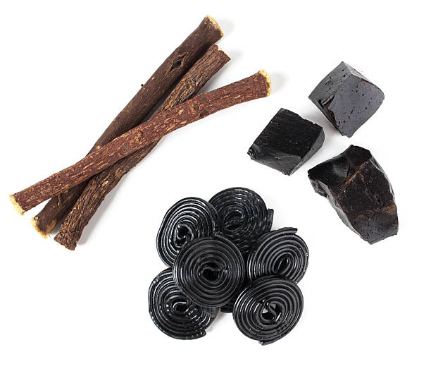 istock Production steps of licorice, roots, pure blocks and candy. 518398885