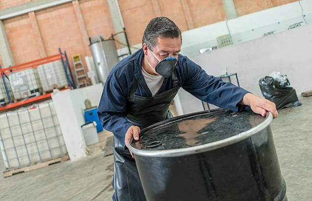 Man working at a chemical factory