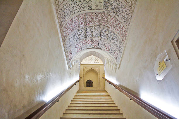 Building interior of nilometer on the Nile river in the Cairo, Egypt