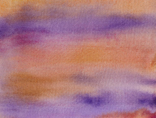 istock Hand painted orange and purple colors with texture 518399582
