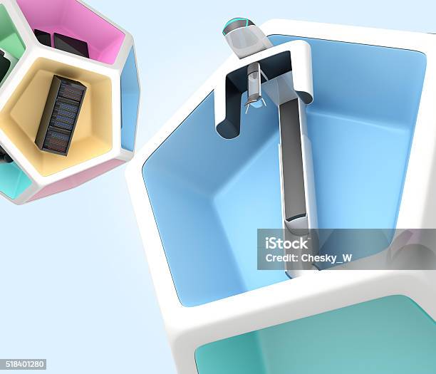 Dental Equipment In Pentagon Cube Concept For Digital Dentistry Stock Photo - Download Image Now