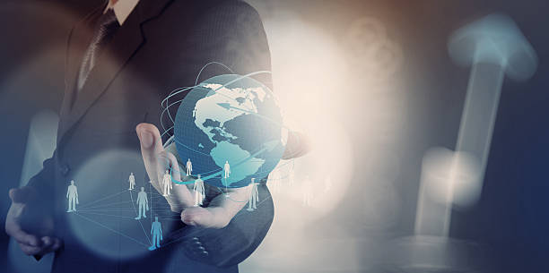 istock businessman working with new modern computer show social network 518402285