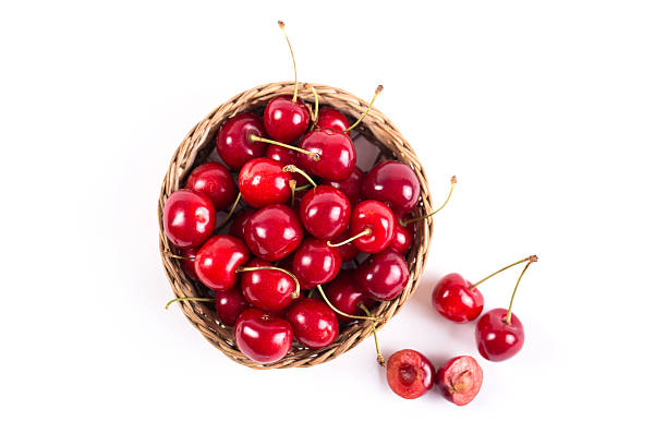 istock Nice and juicy cherries on a white background 518407524