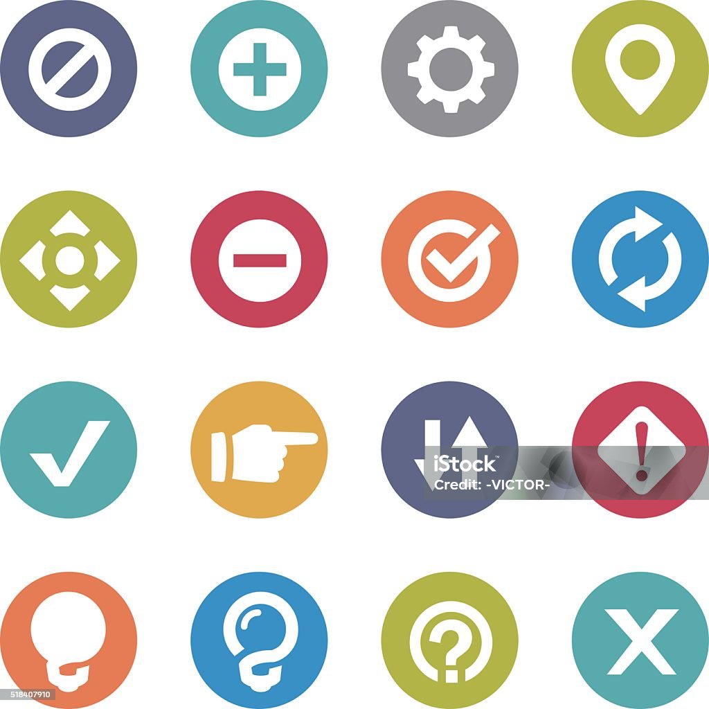 Web Button Icons - Circle Series View All: Plus Sign stock vector