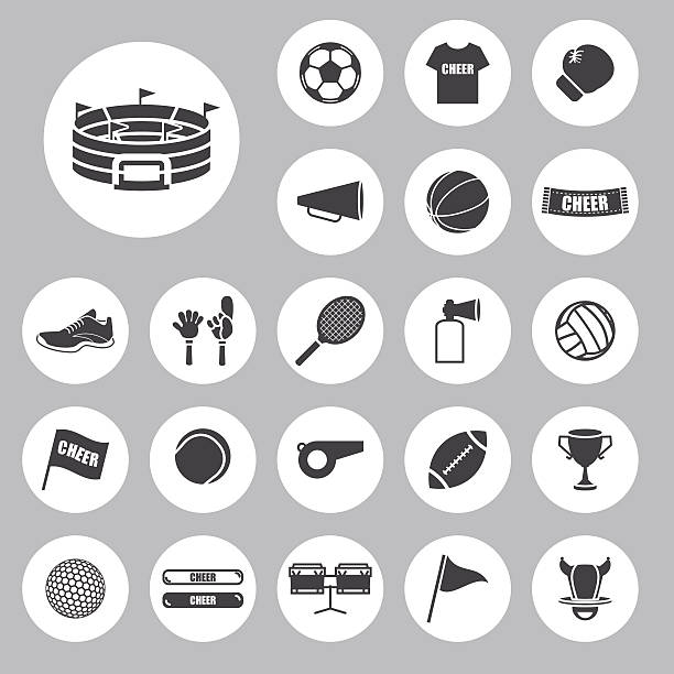 Sports  and cheer In the arena icons vector art illustration