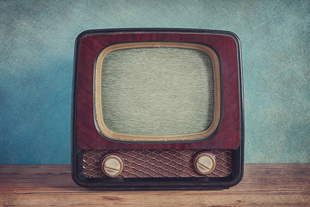 istock Old vintage TV with wooden case 518408042