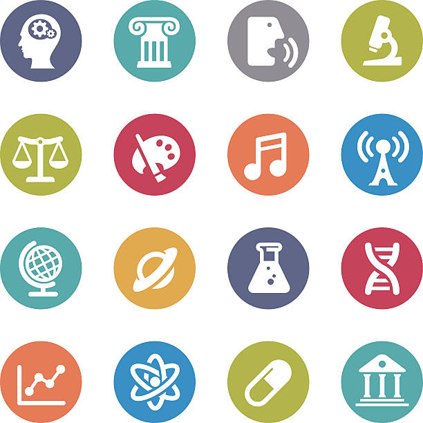 Educational Subjects Icons - Circle Series View All: educational subject stock illustrations