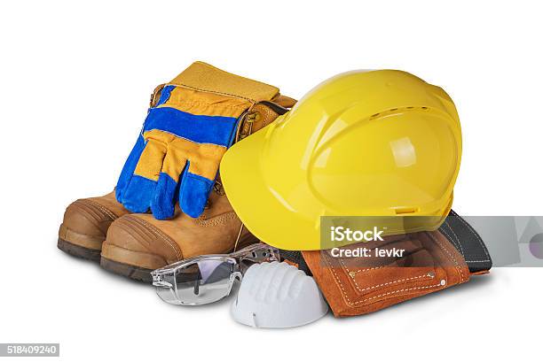 Safety Industrial And Construction Equipment Stock Photo - Download Image Now - Protective Workwear, Construction Industry, Safety