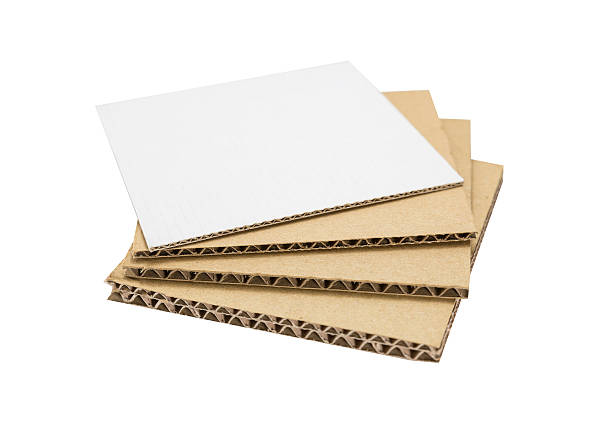 ułożone próbki papieru falistego zarząd - corrugated cardboard zdjęcia i obrazy z banku zdjęć