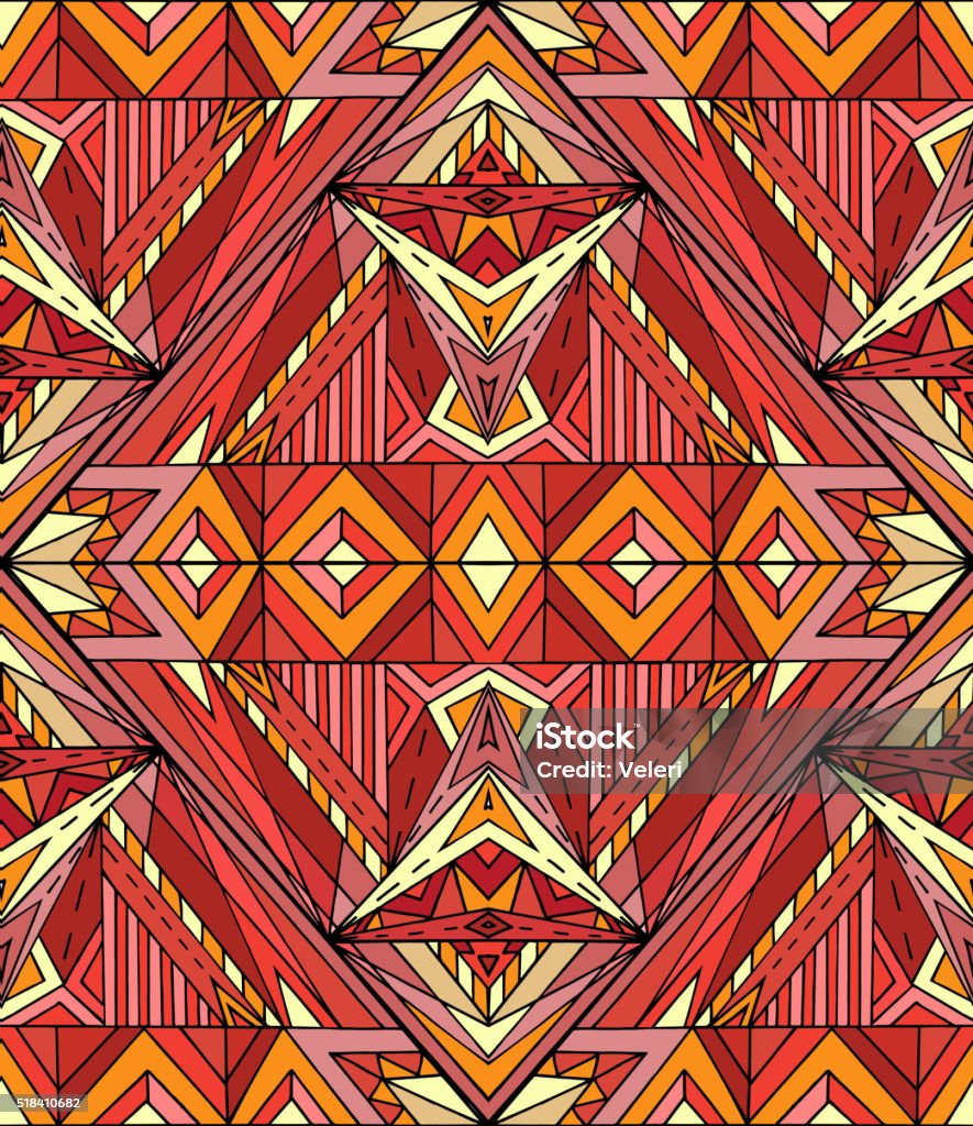 Ethinic Pattern Red Abstract Ethnic Pattern In Red Tones Stock Illustration - Download ...