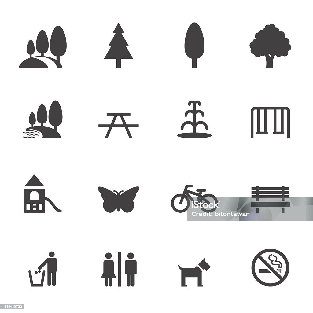 park and outdoor icons Icon Symbol stock vector