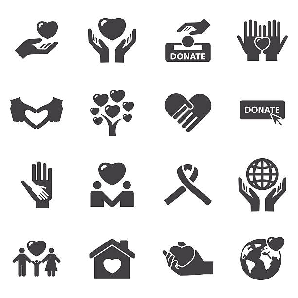 bildbanksillustrationer, clip art samt tecknat material och ikoner med charity and love icons - relief