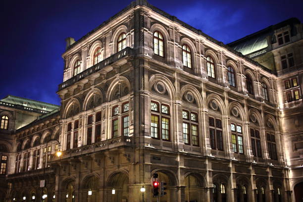Vienna State Opera (Wiener Staatsoper) building from the gallery viewpoint at Evening, Vienna, Austria