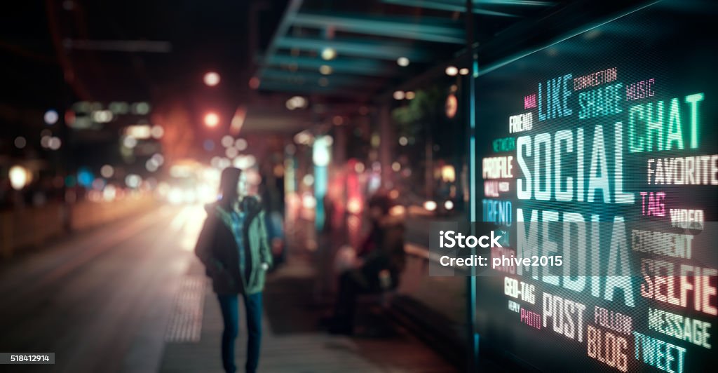 LED Display LED Display - Social Media signage Advertisement Stock Photo