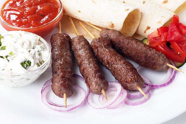istock Kebab, minced meat skewer 518424583