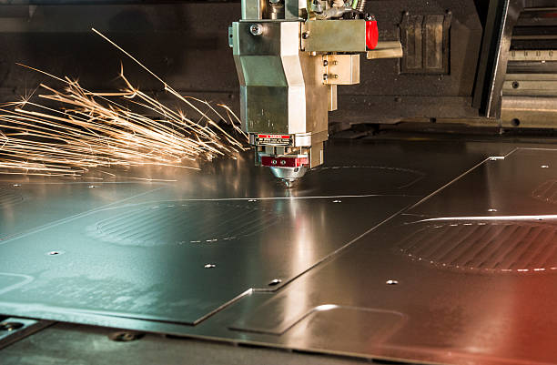 istock Laser metal cutting tool in a factory 518424715