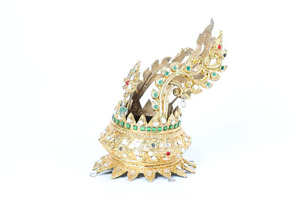 istock The ancient style crown which use for Thai traditional 518425368