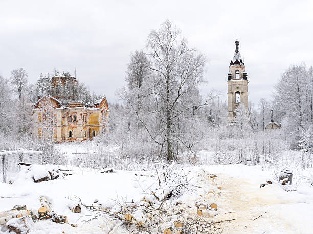 istock Winter view on Trinity Cathedral and belfry with snowdrift before 518426146