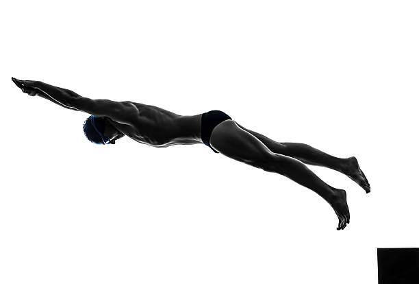 istock young man swimmer swimming  silhouette 518426533