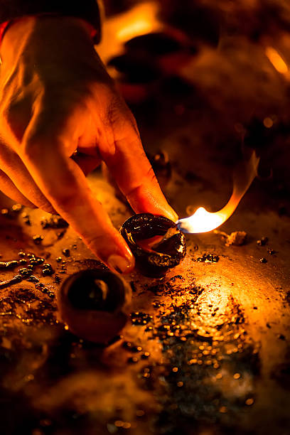 istock Burning candles in the Indian temple. 518426651