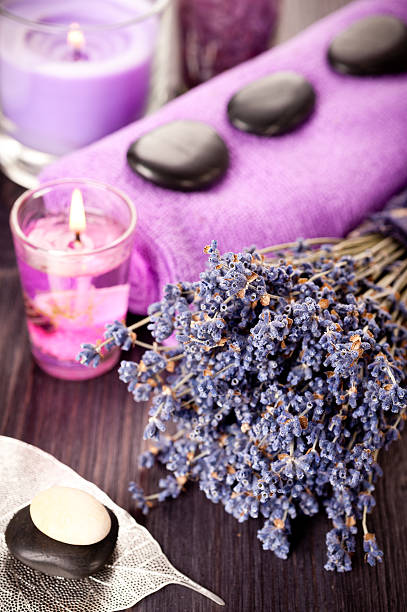 istock Lavender spa and zen stones 518427675
