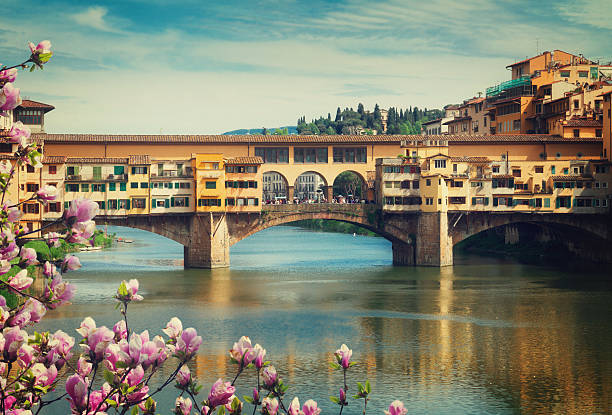 ponte vecchio, florenz, italien - ponte vecchio stock-fotos und bilder