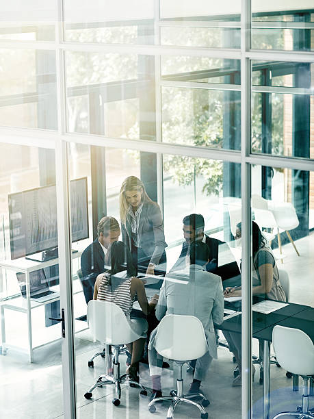 Contributing to the team Shot of a group of businesspeople in the boardroom workplace diversity vertical stock pictures, royalty-free photos & images