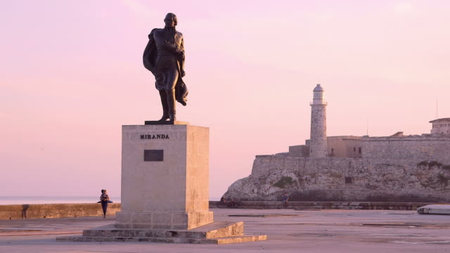 Cuba, La Habana, Havana, lighthouse, people, sunset