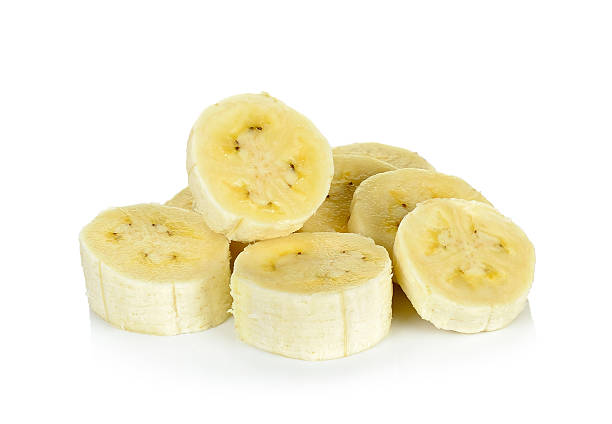 istock Sliced banana isolated on the white 518433780
