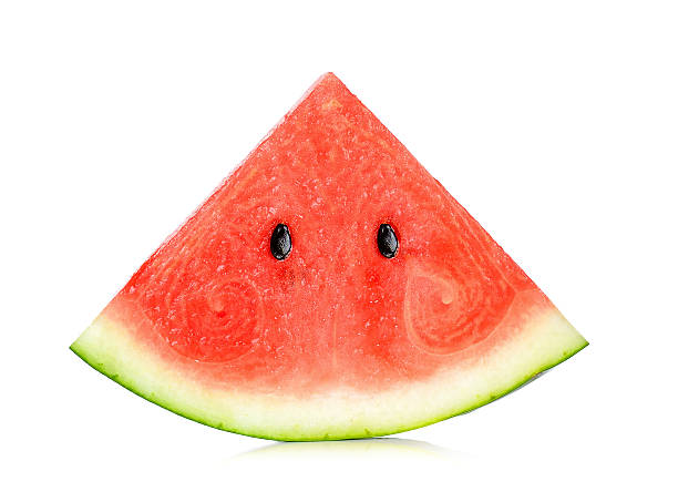 istock Sliced of watermelon isolated on white 518434360