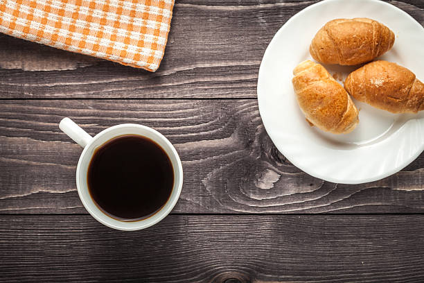 istock small croissants and cup of coffee 518437160