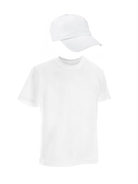 istock men's t-shirt template with a cap. 518455587
