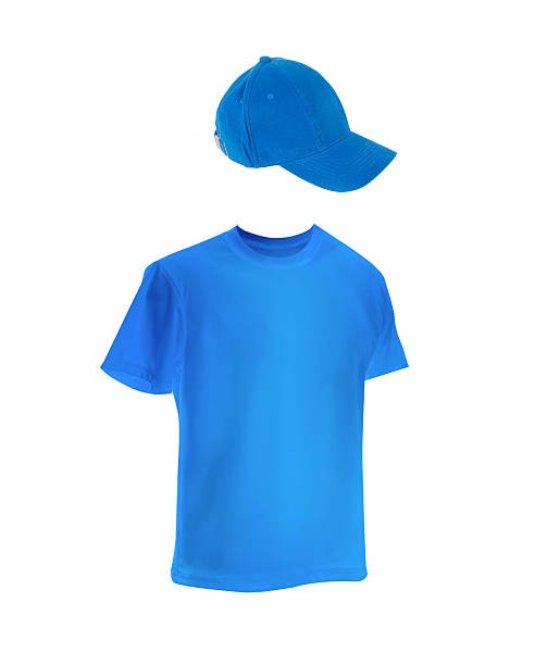 istock men's t-shirt template with a cap. 518455601