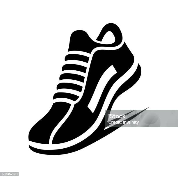 Running Shoe Icon Vector Stock Illustration - Download Image Now - Walking, Shoe, Activity
