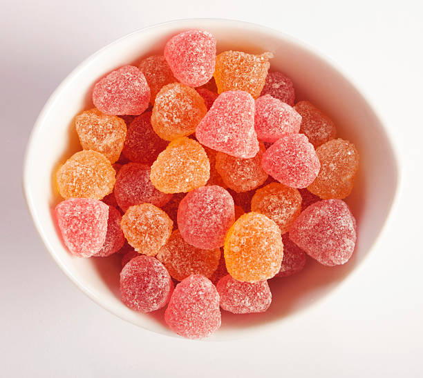 istock Delicious colorful jelly candy on a white background 518458701