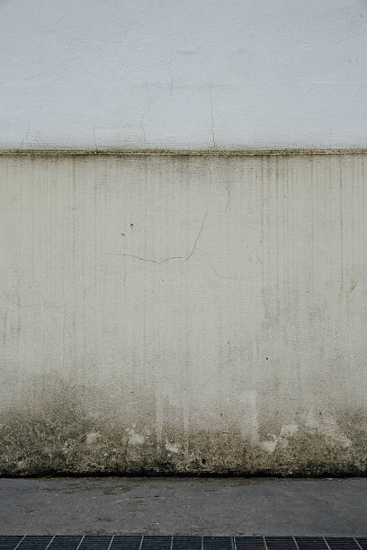 istock Wall background with sidewalk mold and gratings 518459236
