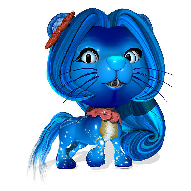 3D Rendered of cute fantasy pet standing and smiling to the camera isolated on white