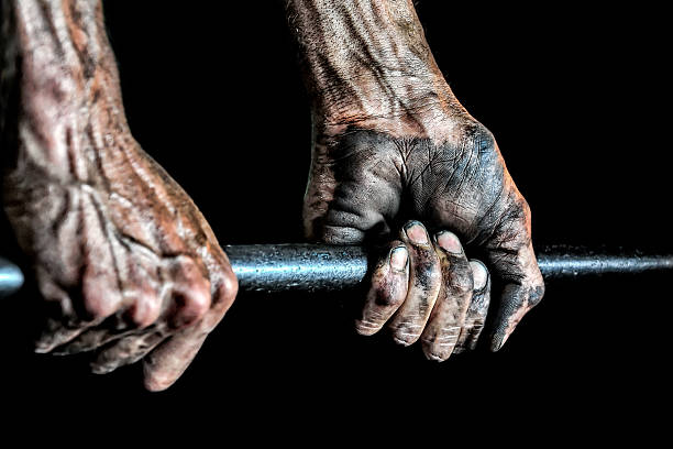 Hand to Work Working Man’s Greasy hands, DIY - Stock Image toughness stock pictures, royalty-free photos & images