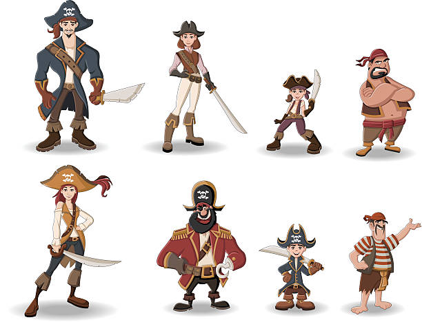 Cartoon Pirates With Swords Stock Illustration - Download Image Now - Pirate  - Criminal, Cartoon, Vector - iStock