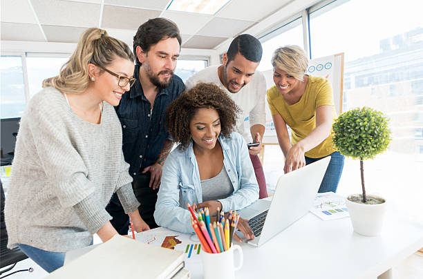 istock Group of people at a creative office 518468156