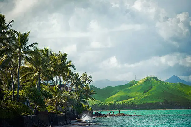 Lanikai Beach on the windward coast of Oahu, Hawaii Vacation