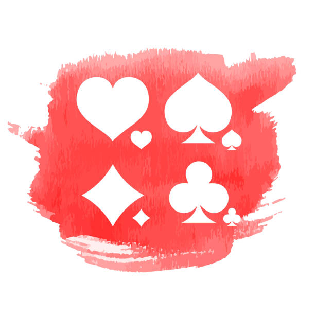 istock Set of playing card symbols with watercolor Background 518470014