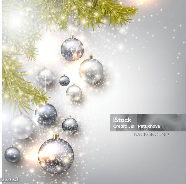 Sfondo Di Natale Con Palline Colorato Natalizie Gingilli Vettore - Immagini vettoriali stock e altre immagini di 2015